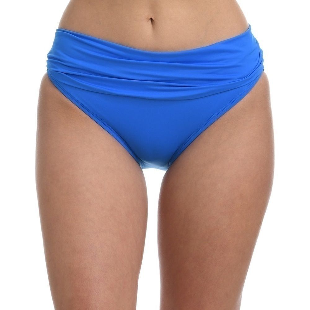 La Blanca Shirred Banded Hipster
Bikini Bottoms- Capri Blue, swimsuit size 16
